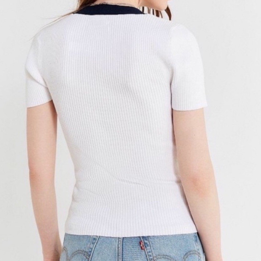 Urban Outfitters Ellis Deep Plunge Vneck Ribbed Knit Sweater Top⚓️ - Picture 6 of 6